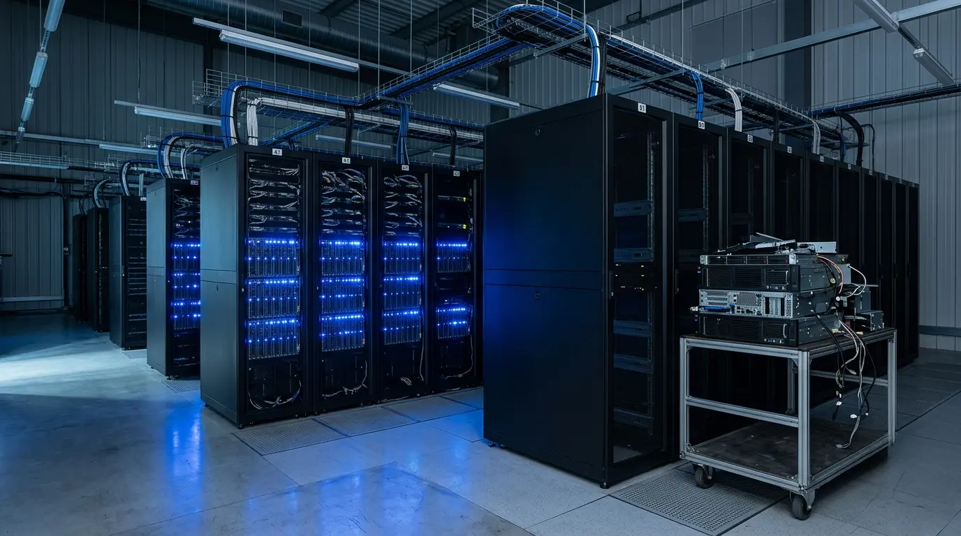 AI IT asset disposition Houston — server racks being retired for upgrade